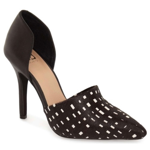 Joes Jeans Calf Hair D’orsay Pointed Toe Heels - Picture 3 of 14